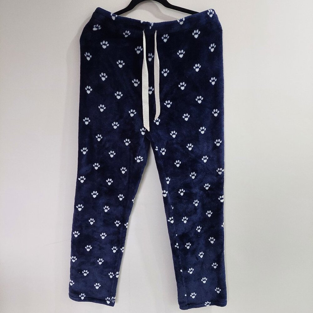 Denver Hayes Women's Navy Thick Fleece Pajama Pants, Size L